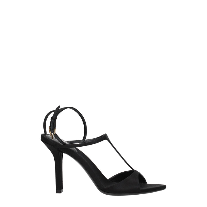 Black Satin Sandal