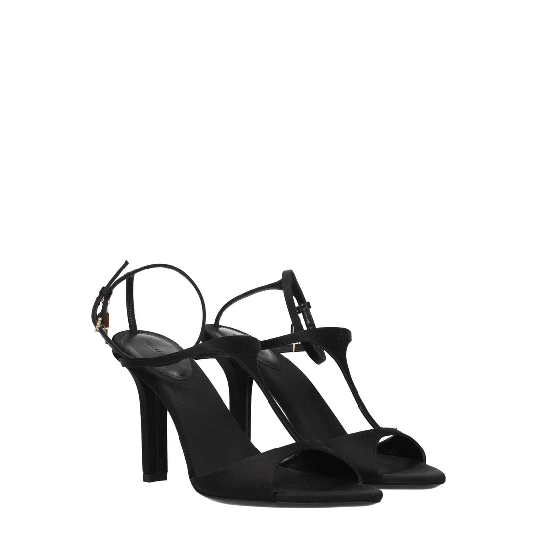Black Satin Sandal