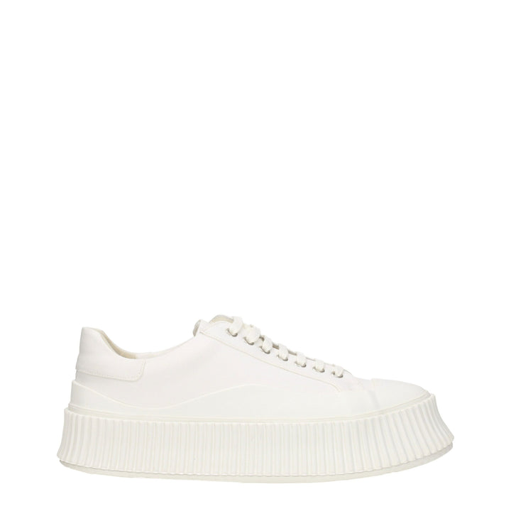 White Fabric Sneakers