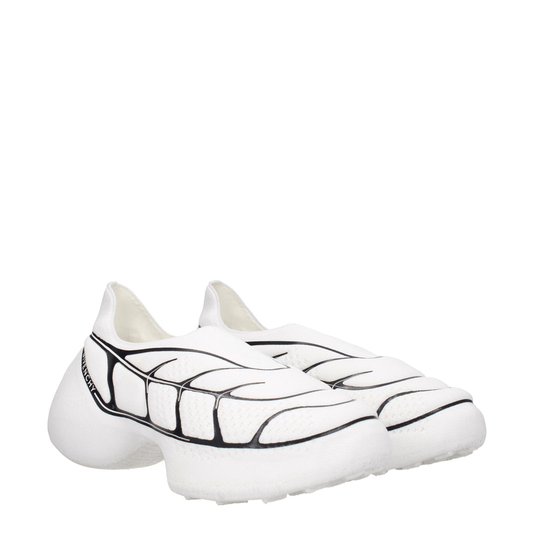 White Fabric Sneakers