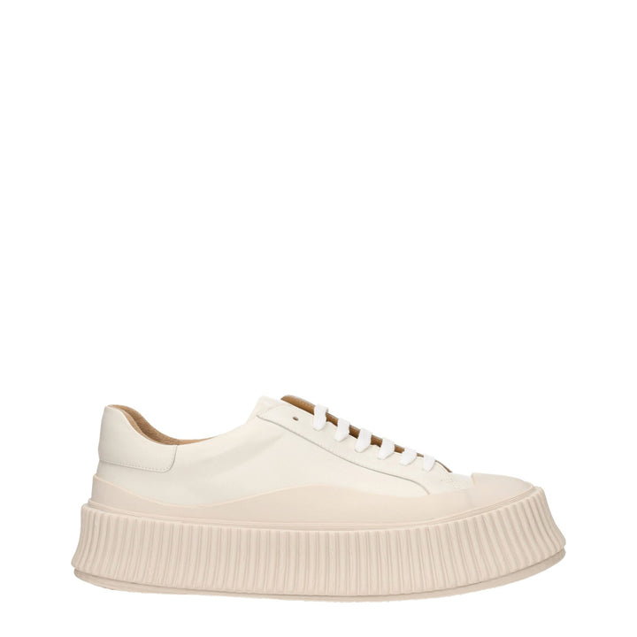 Beige Leather Sneakers