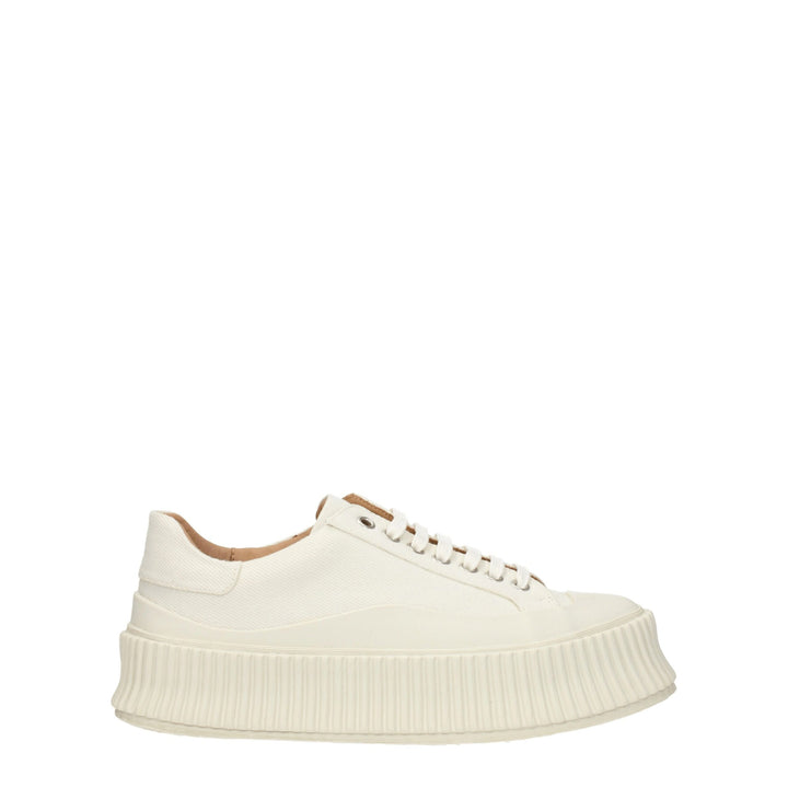 White Fabric Sneakers