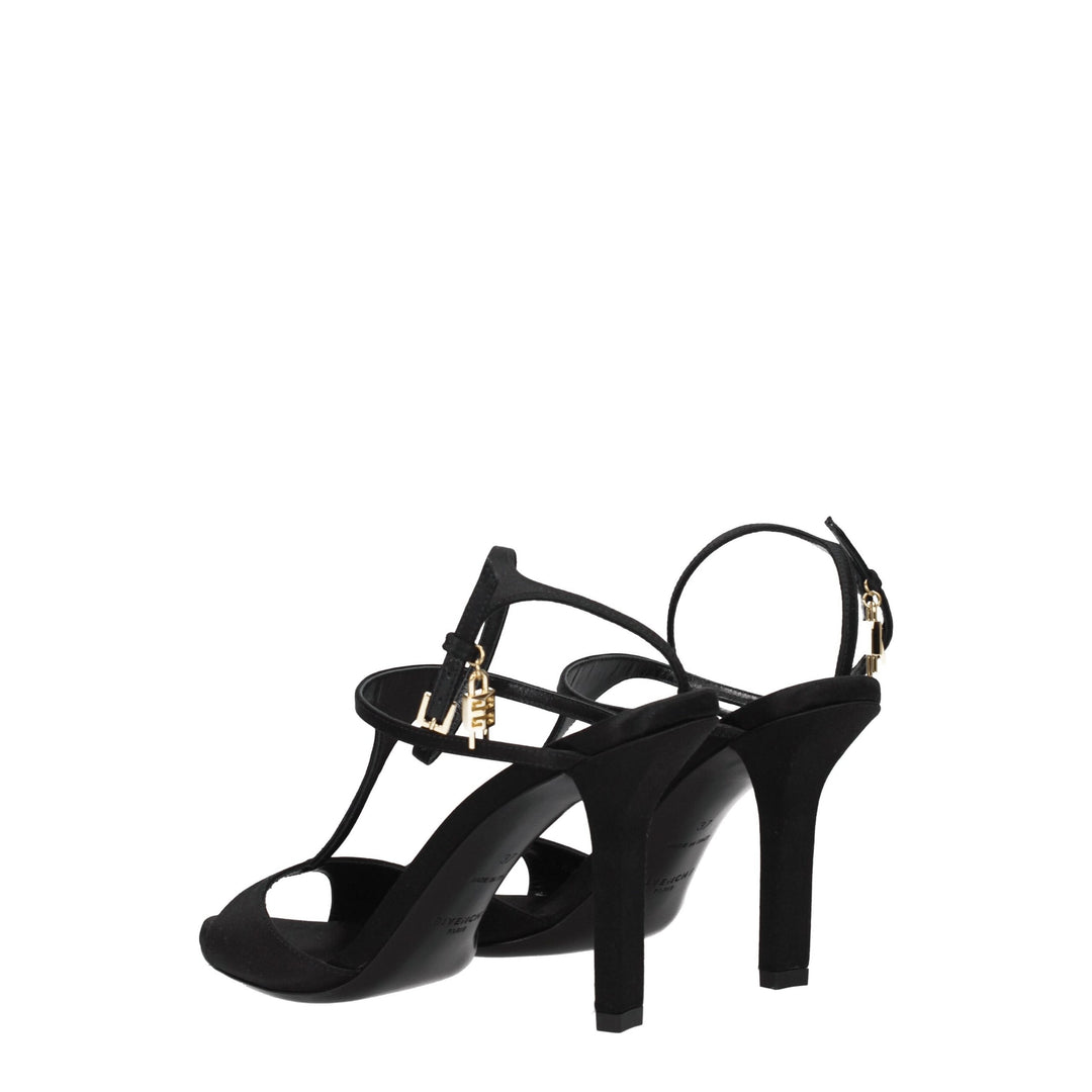 Black Satin Sandal