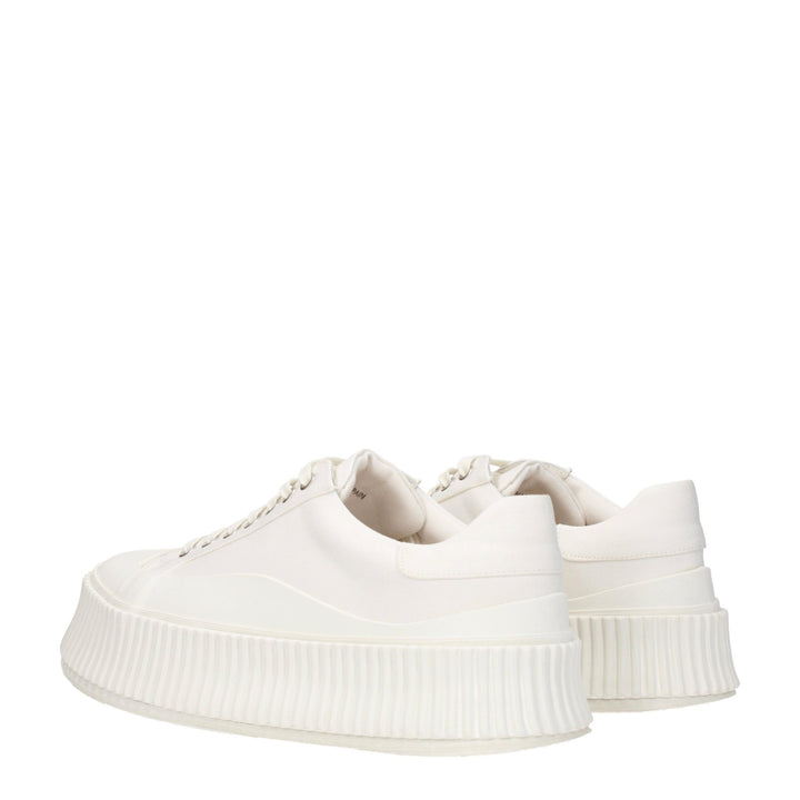 White Fabric Sneakers