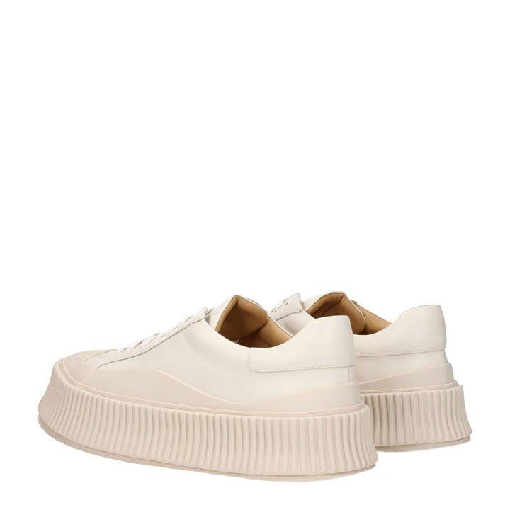 Beige Leather Sneakers