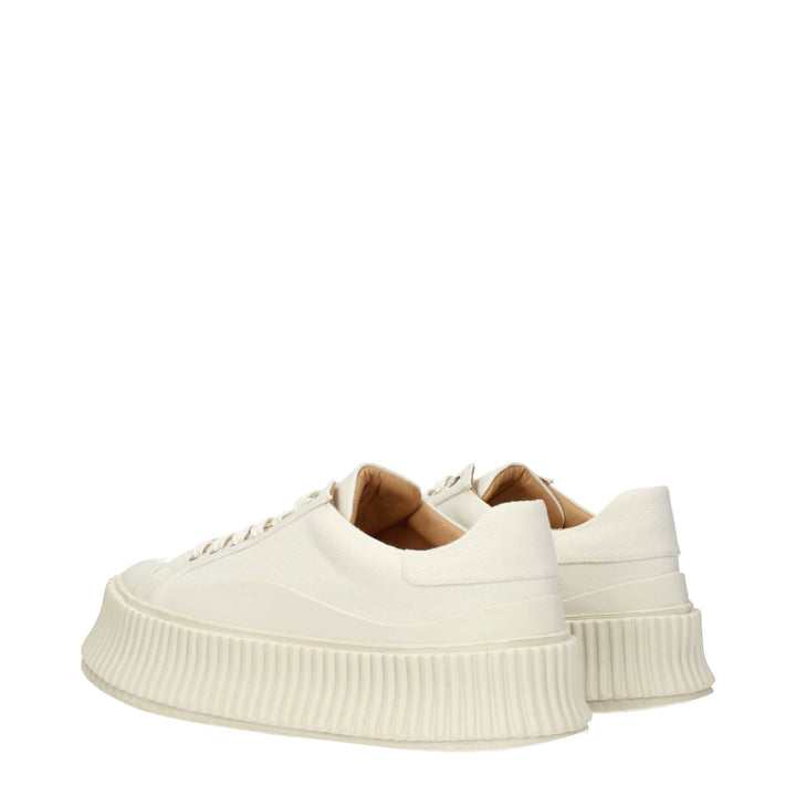 White Fabric Sneakers