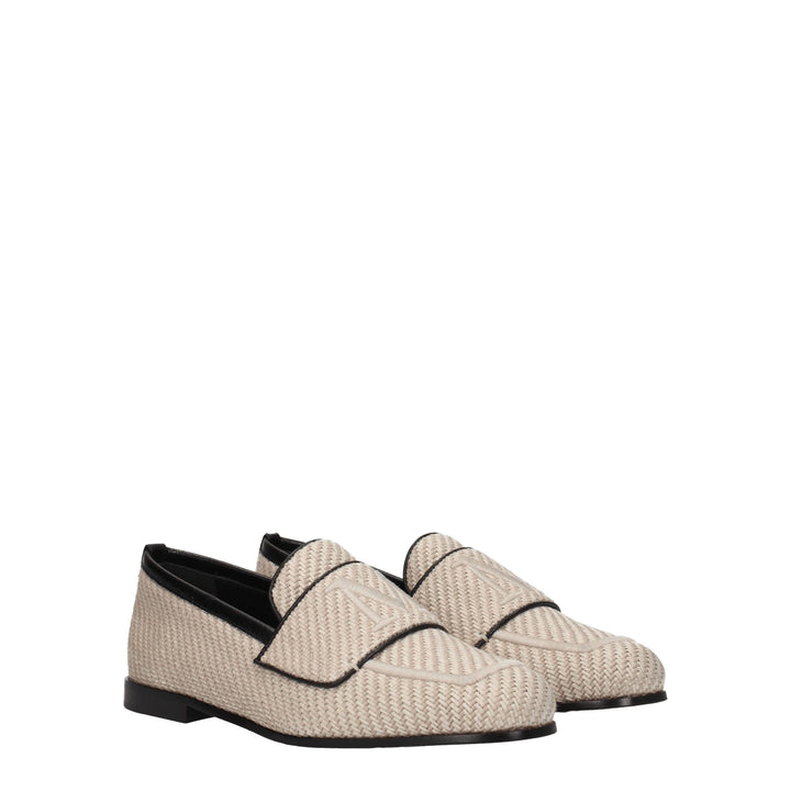 Beige Fabric Loafer