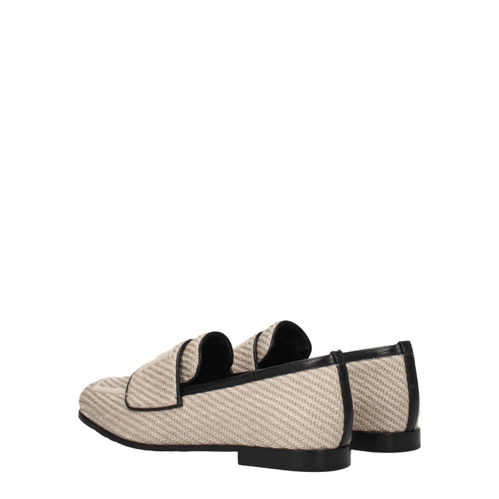Beige Fabric Loafer