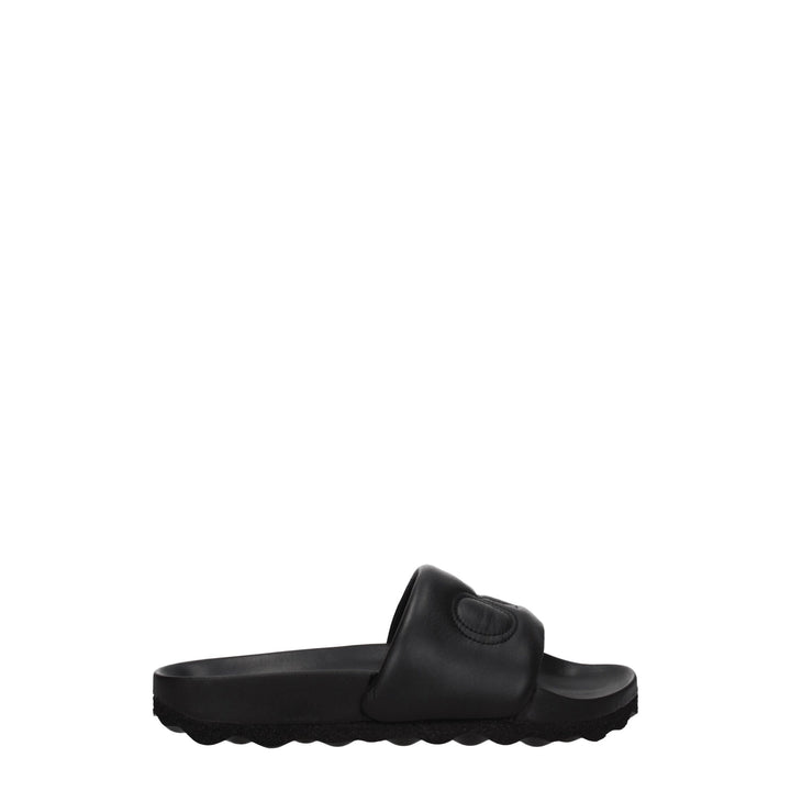 Black Leather Slipper