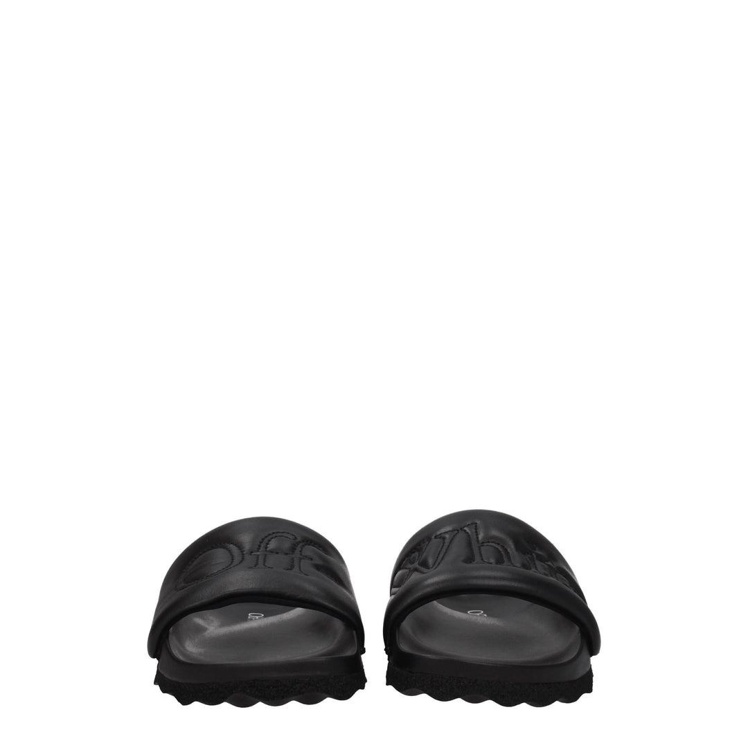 Black Leather Slipper