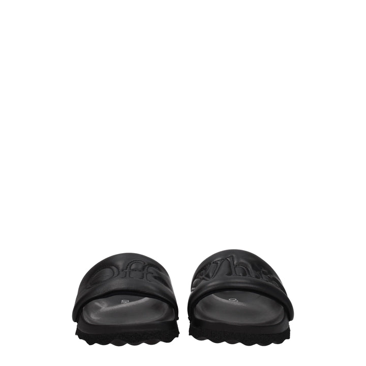 Black Leather Slipper