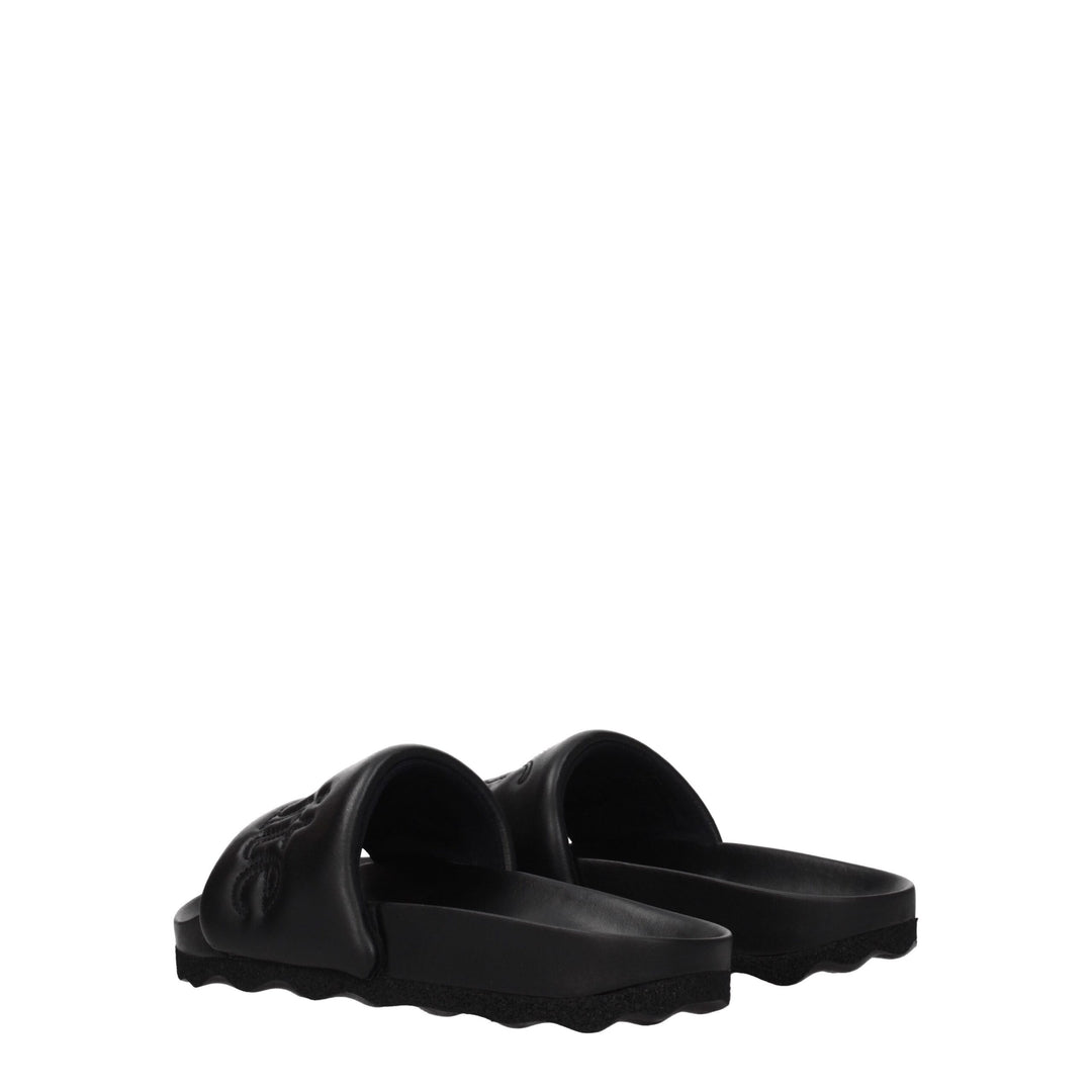 Black Leather Slipper
