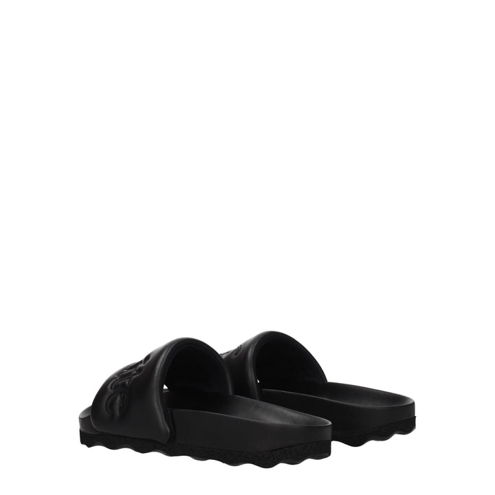Black Leather Slipper