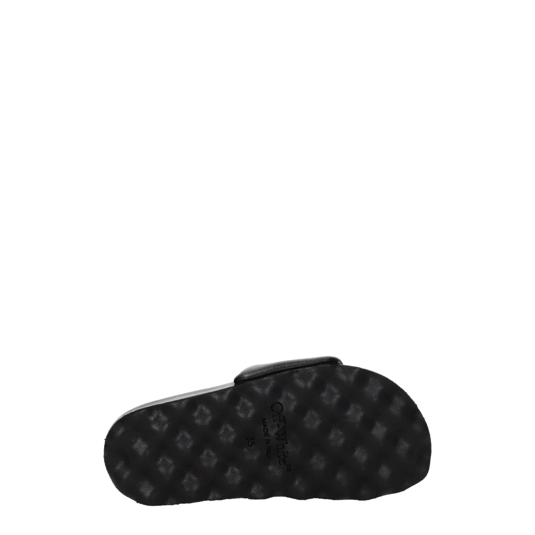 Black Leather Slipper