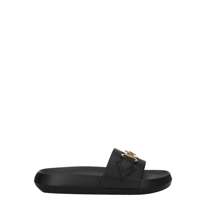 Black Leather Slipper
