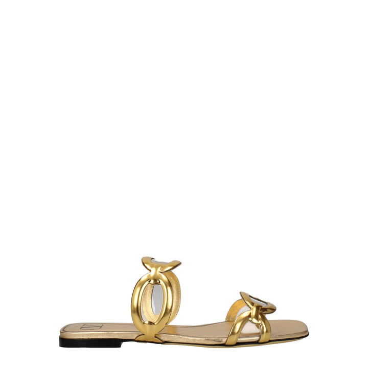 Gold Leather Slipper