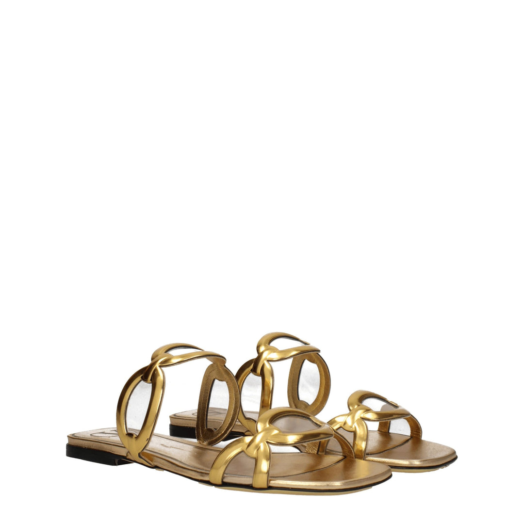 Gold Leather Slipper