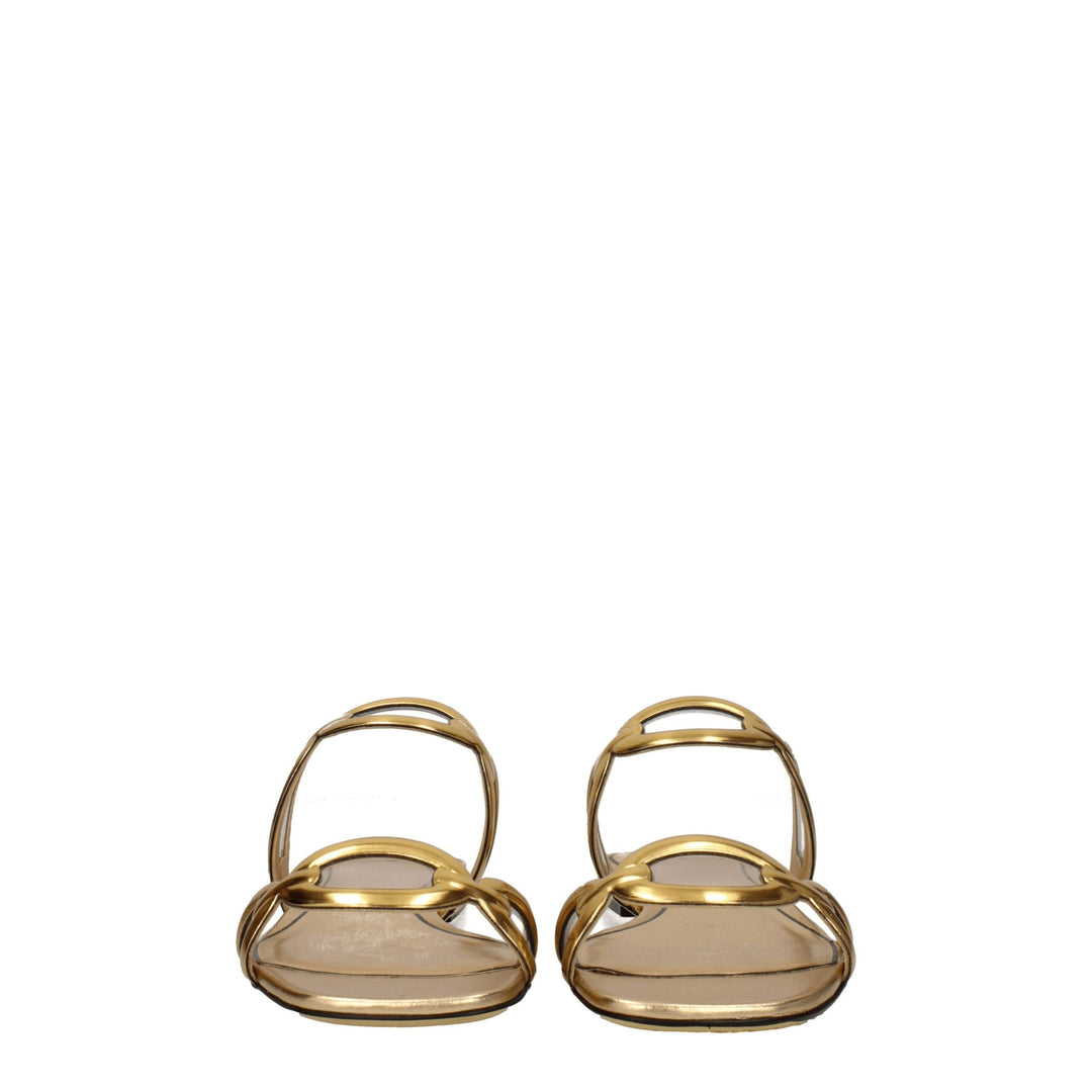 Gold Leather Slipper