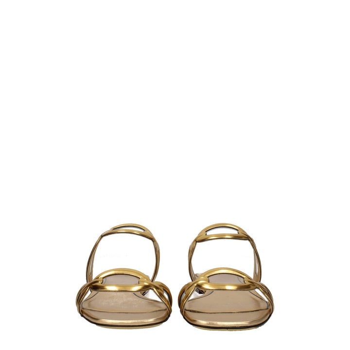 Gold Leather Slipper