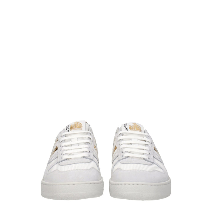 White Fabric Sneakers