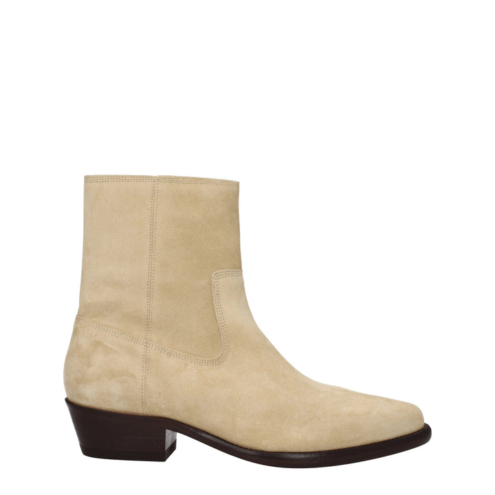 Beige Leather Ankle
