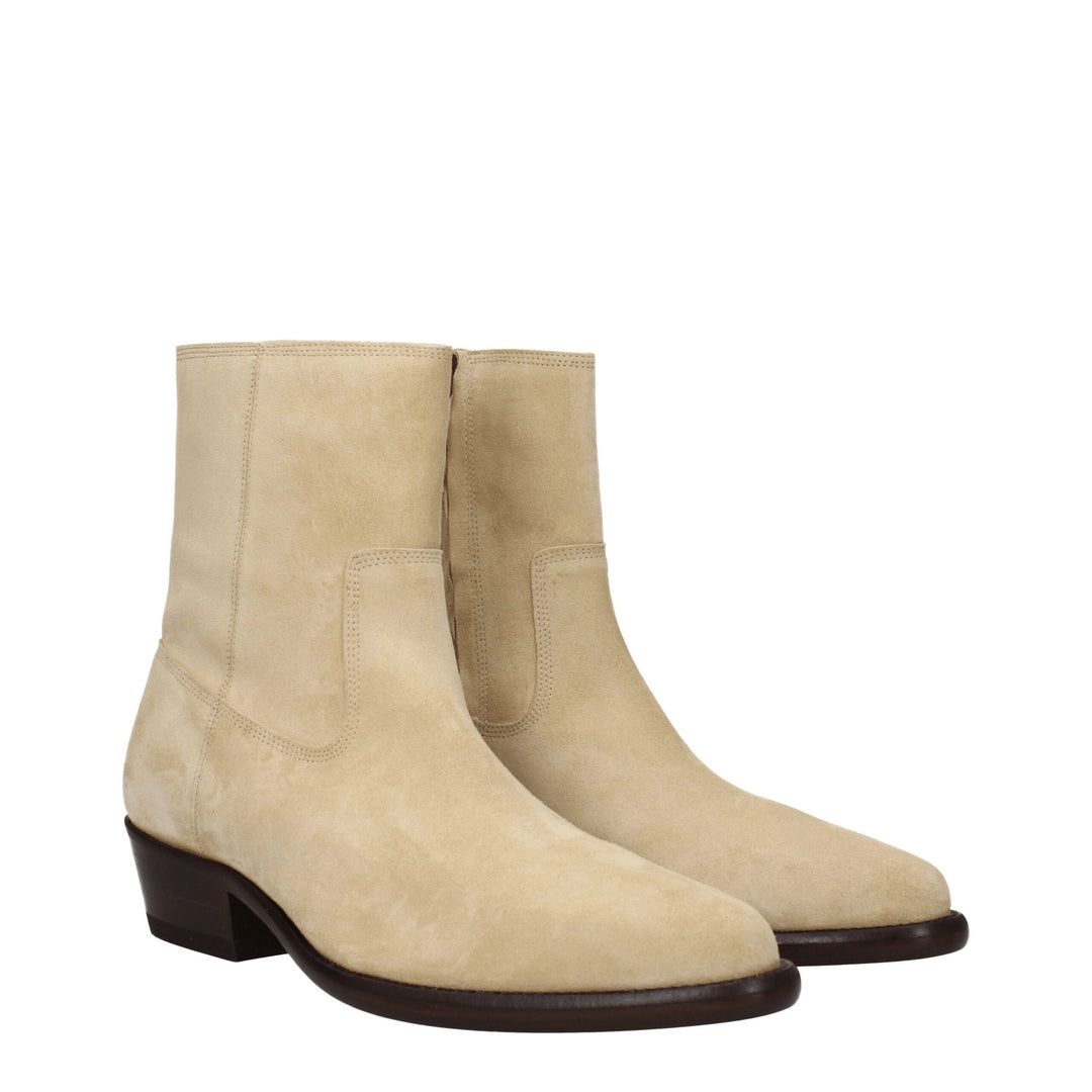 Beige Leather Ankle