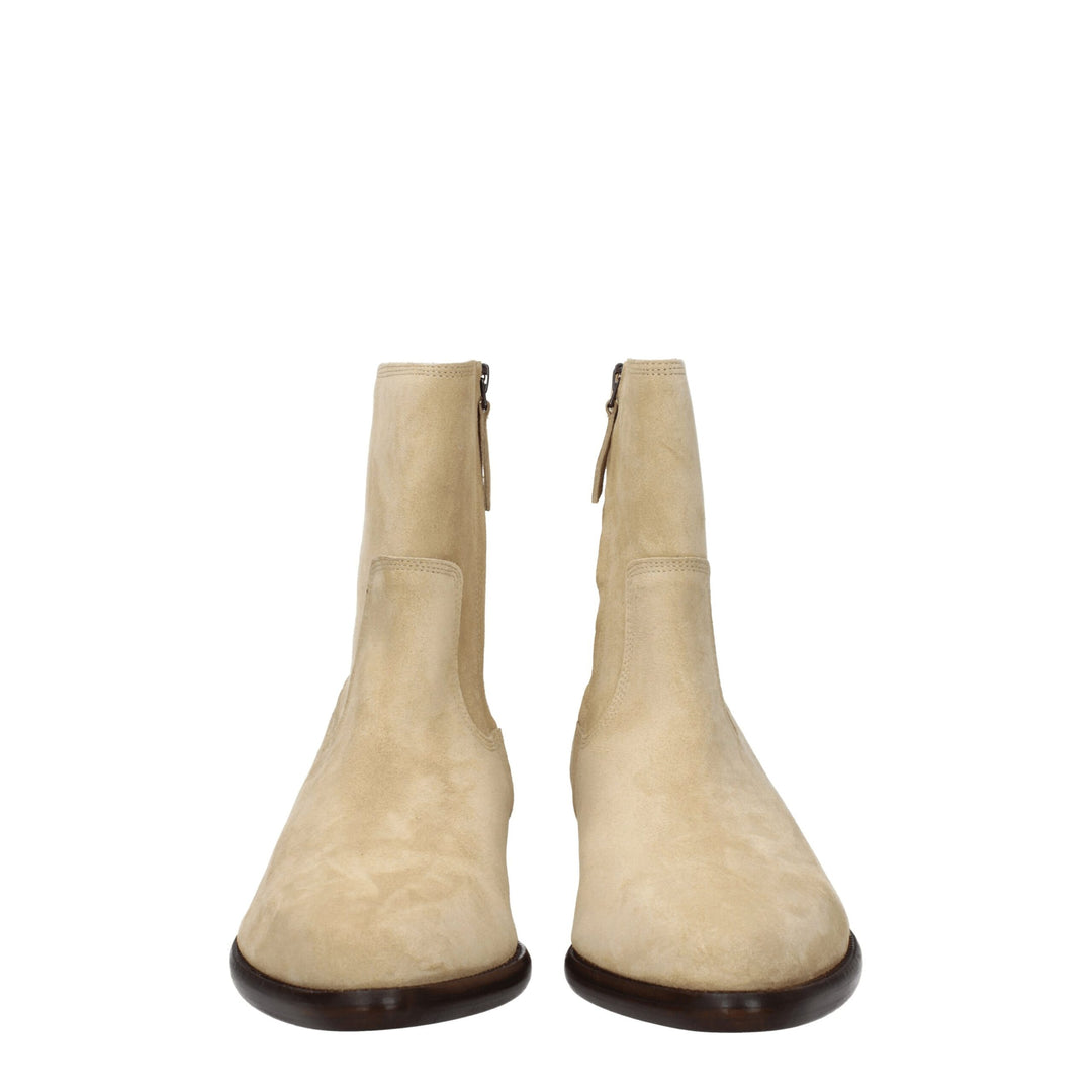 Beige Leather Ankle