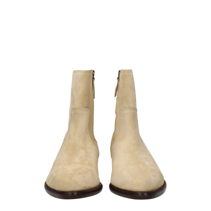 Beige Leather Ankle