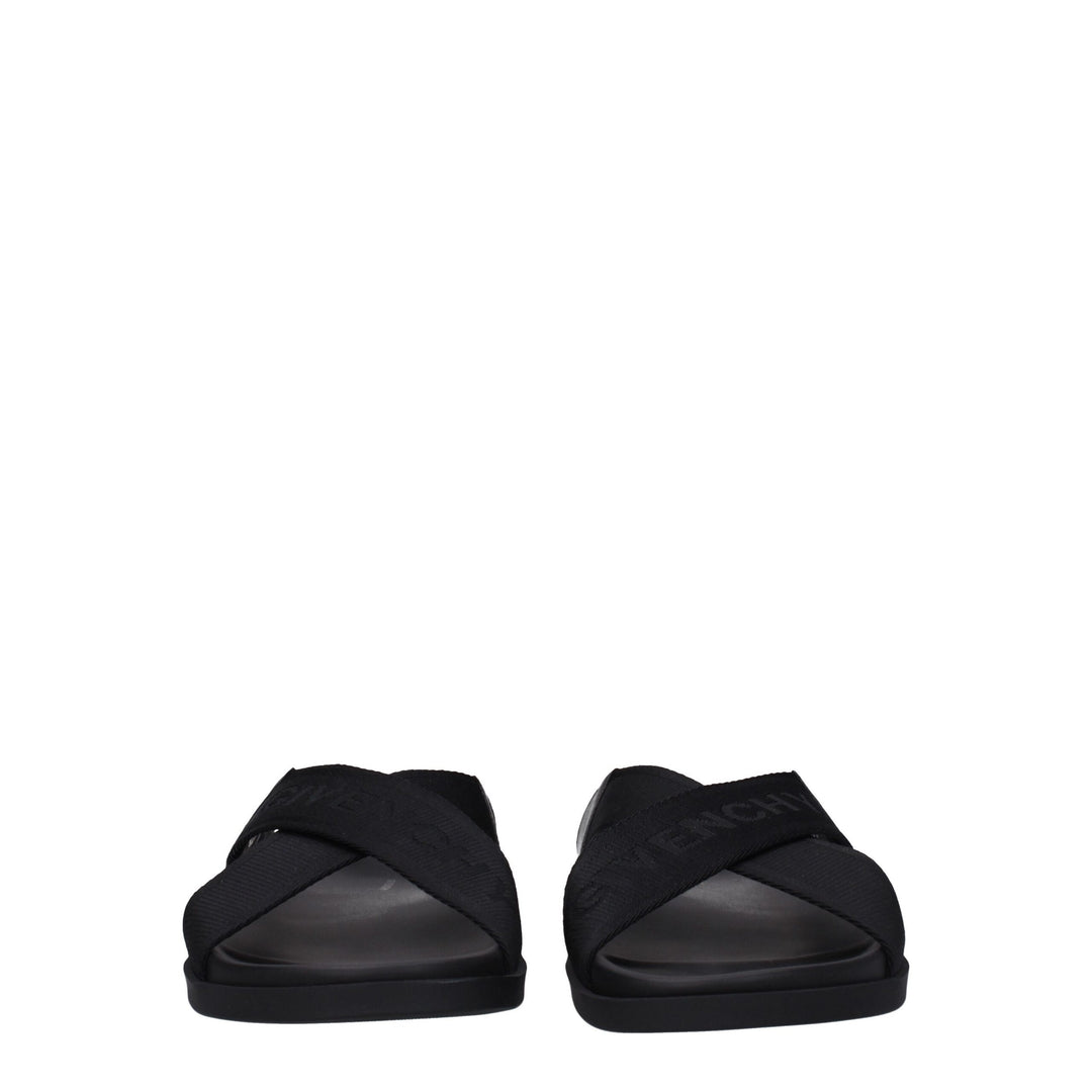Givenchy Black Fabric Slippers Sandals