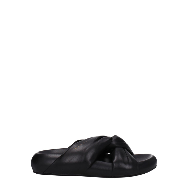 Black Leather Slipper