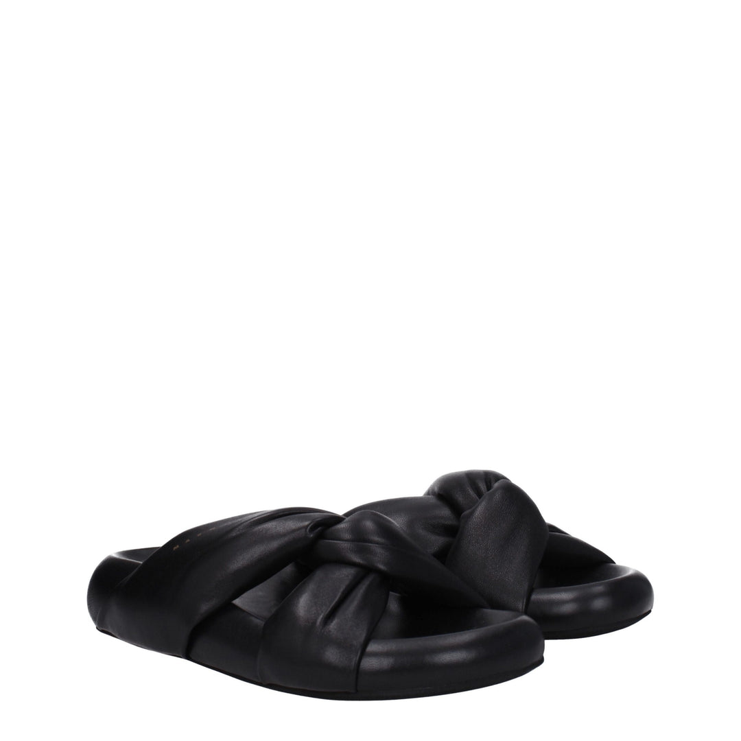 Black Leather Slipper