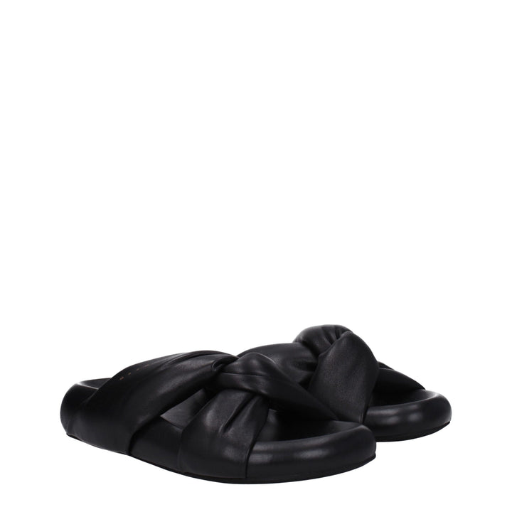 Black Leather Slipper