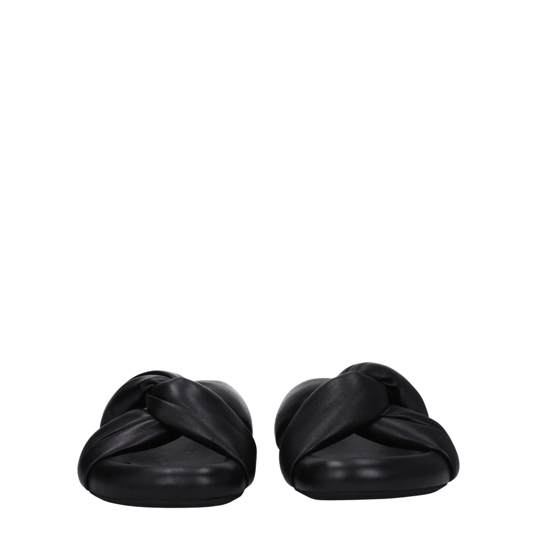 Black Leather Slipper