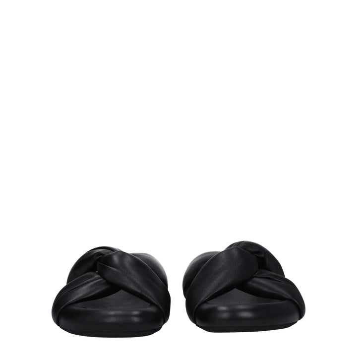 Black Leather Slipper
