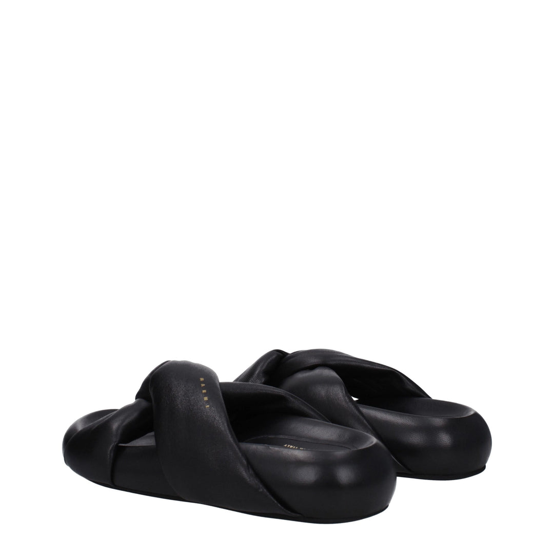 Black Leather Slipper