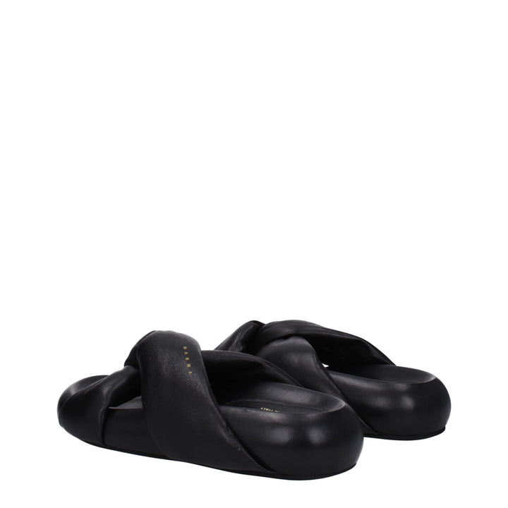 Black Leather Slipper