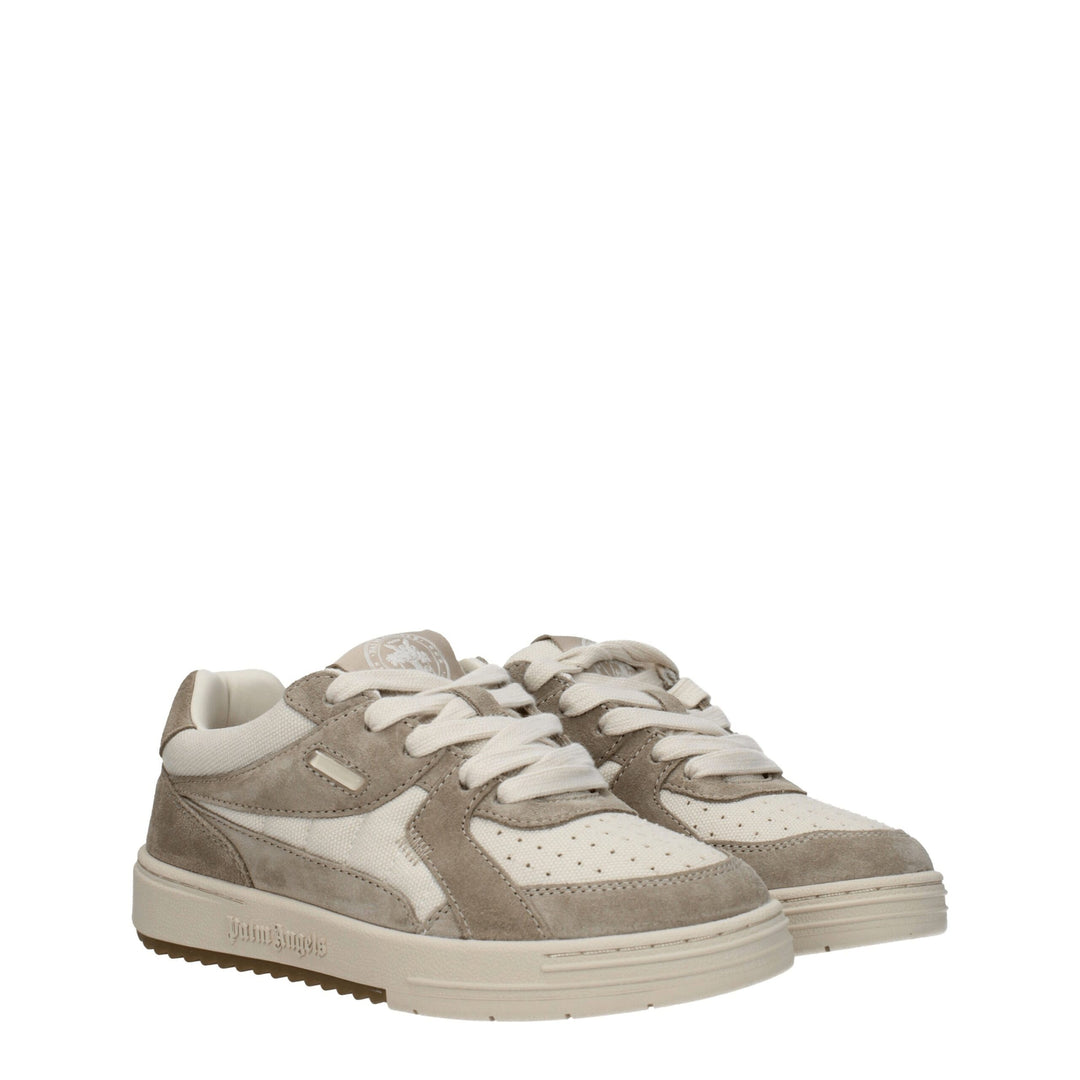 Beige Fabric Sneakers