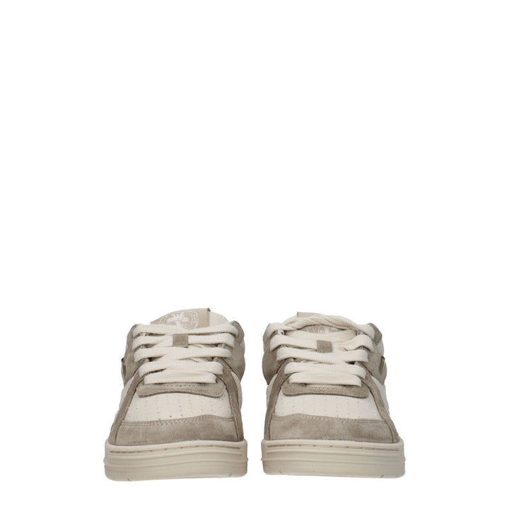 Beige Fabric Sneakers