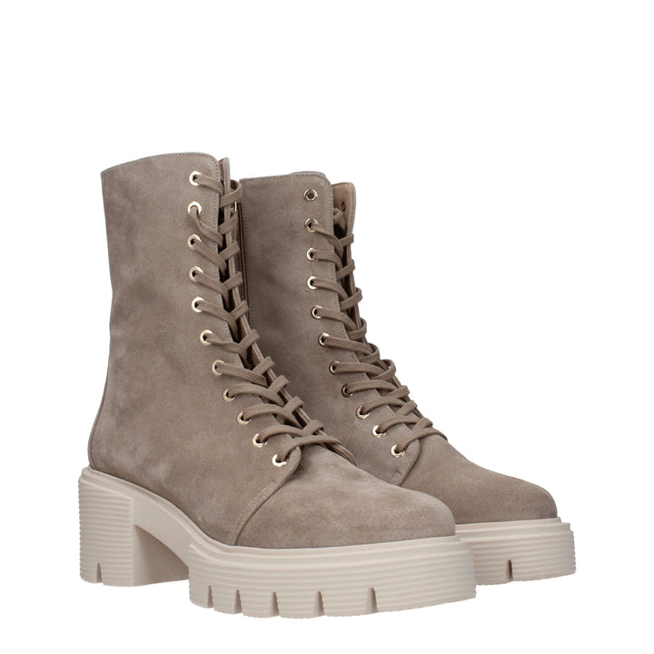 Beige Leather Ankle