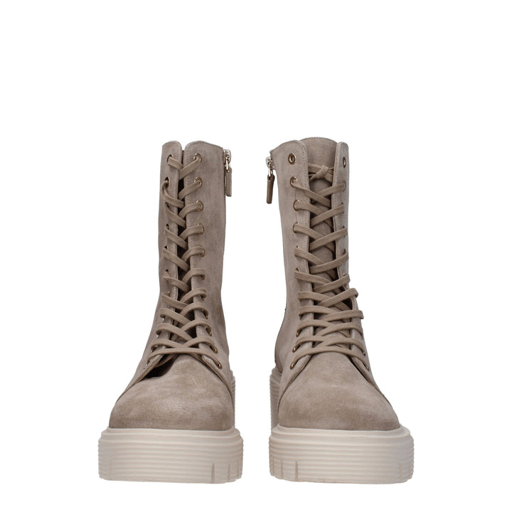 Beige Leather Ankle