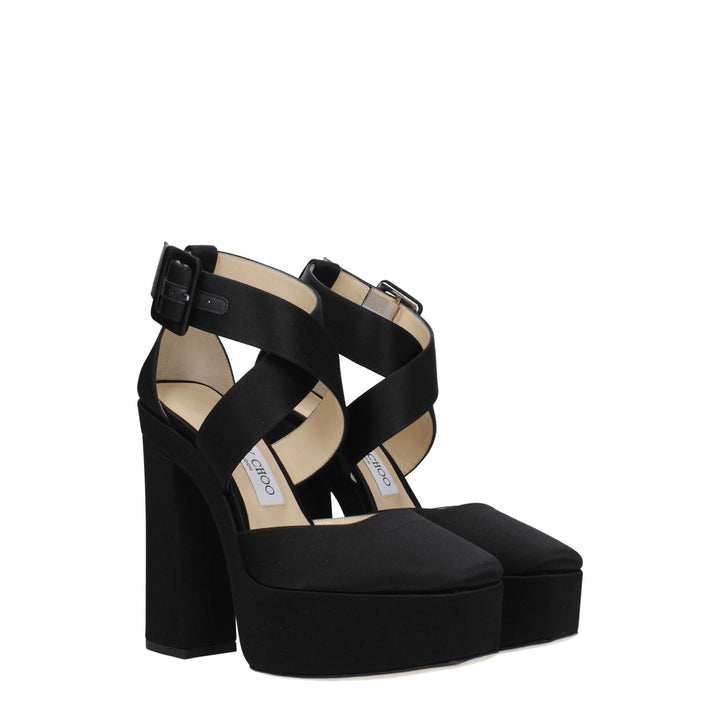 Black Satin Sandal