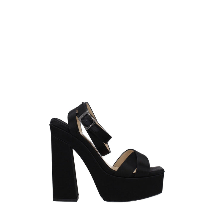 Black Satin Sandal