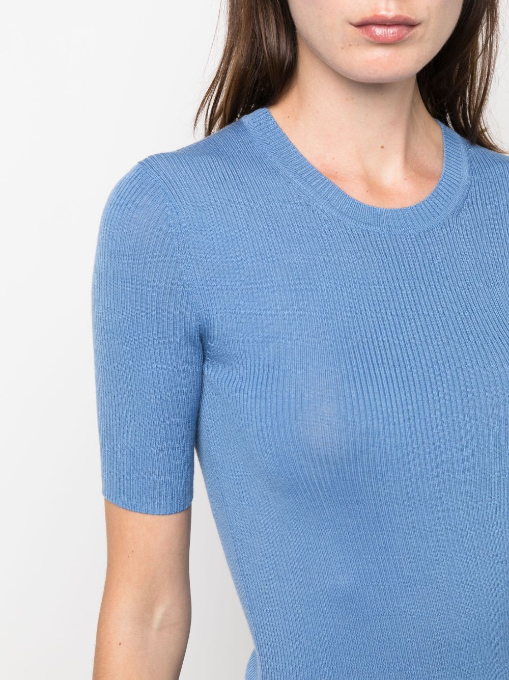 PAROSH ribbed-knit wool T-shirt-9