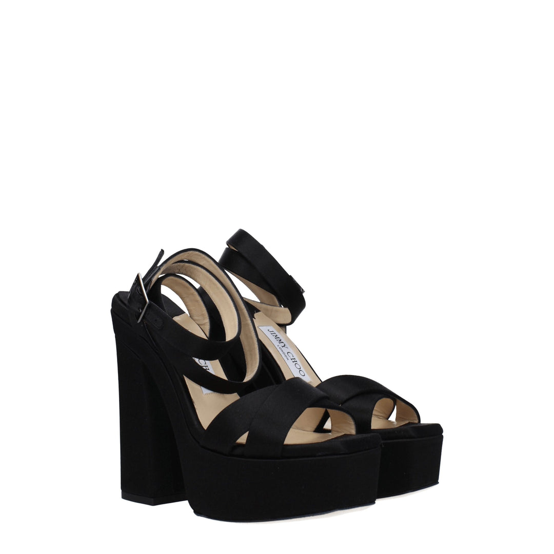Black Satin Sandal