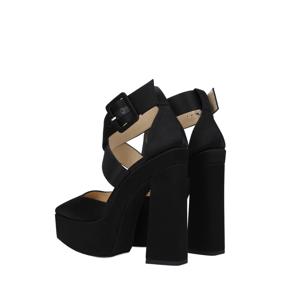 Black Satin Sandal