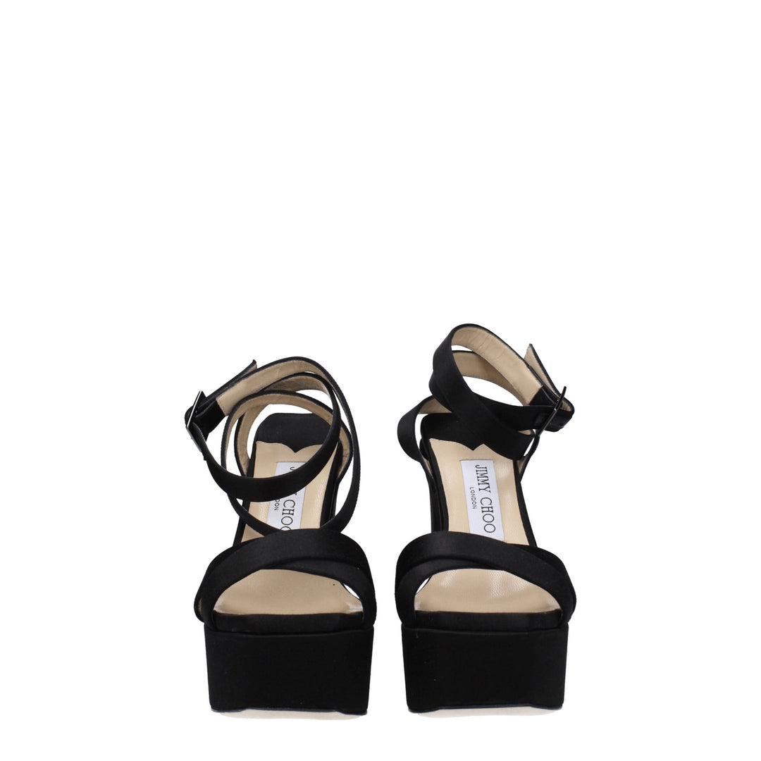 Black Satin Sandal