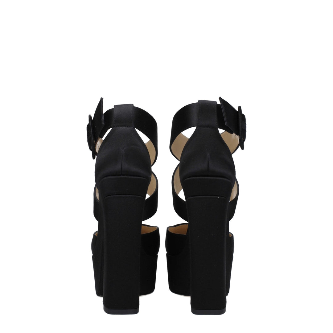 Black Satin Sandal