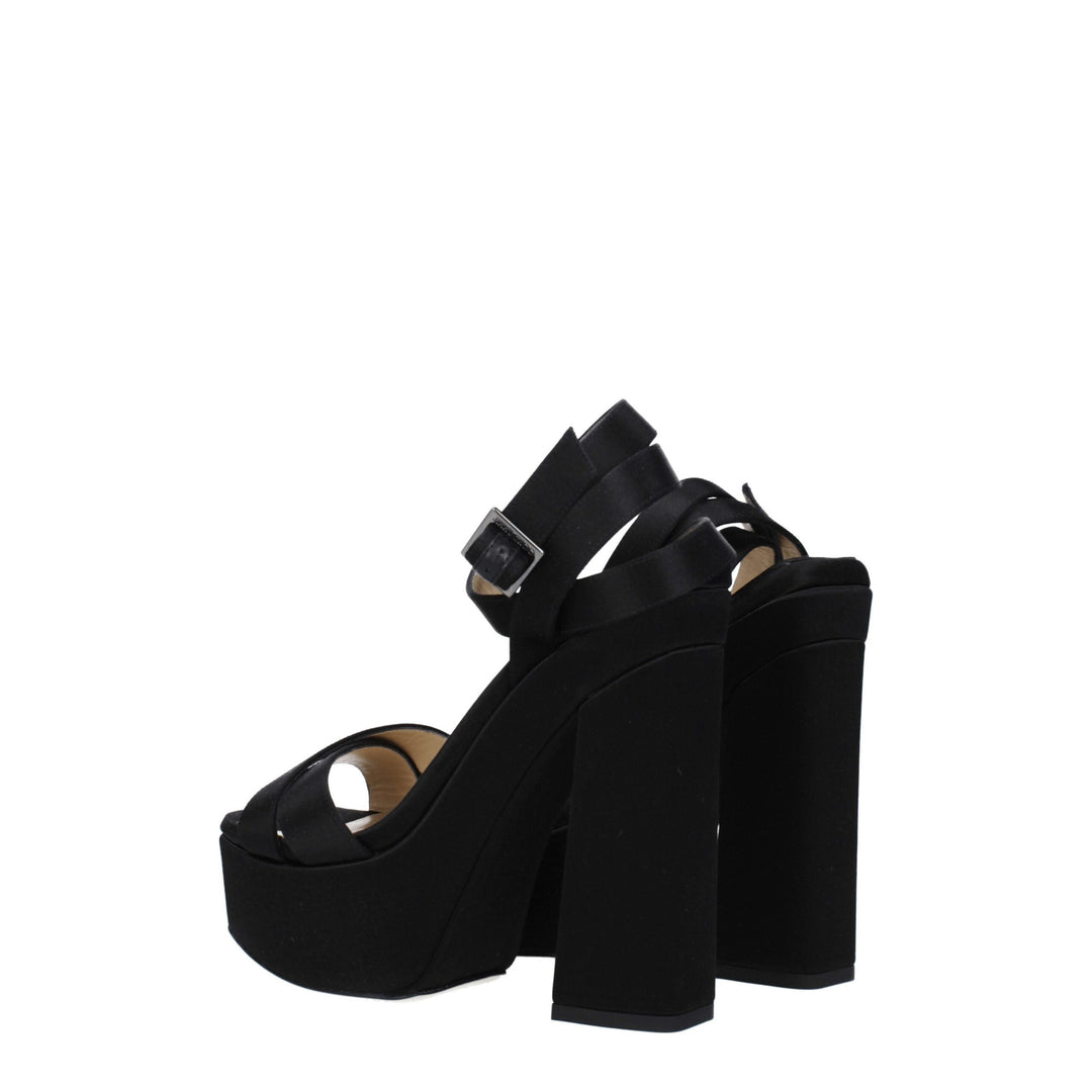 Black Satin Sandal