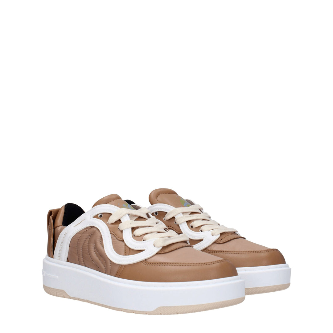 Brown Fabric Sneakers