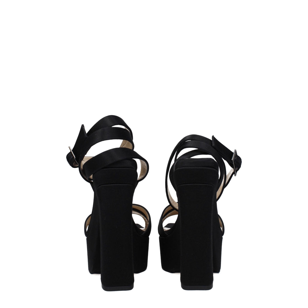 Black Satin Sandal